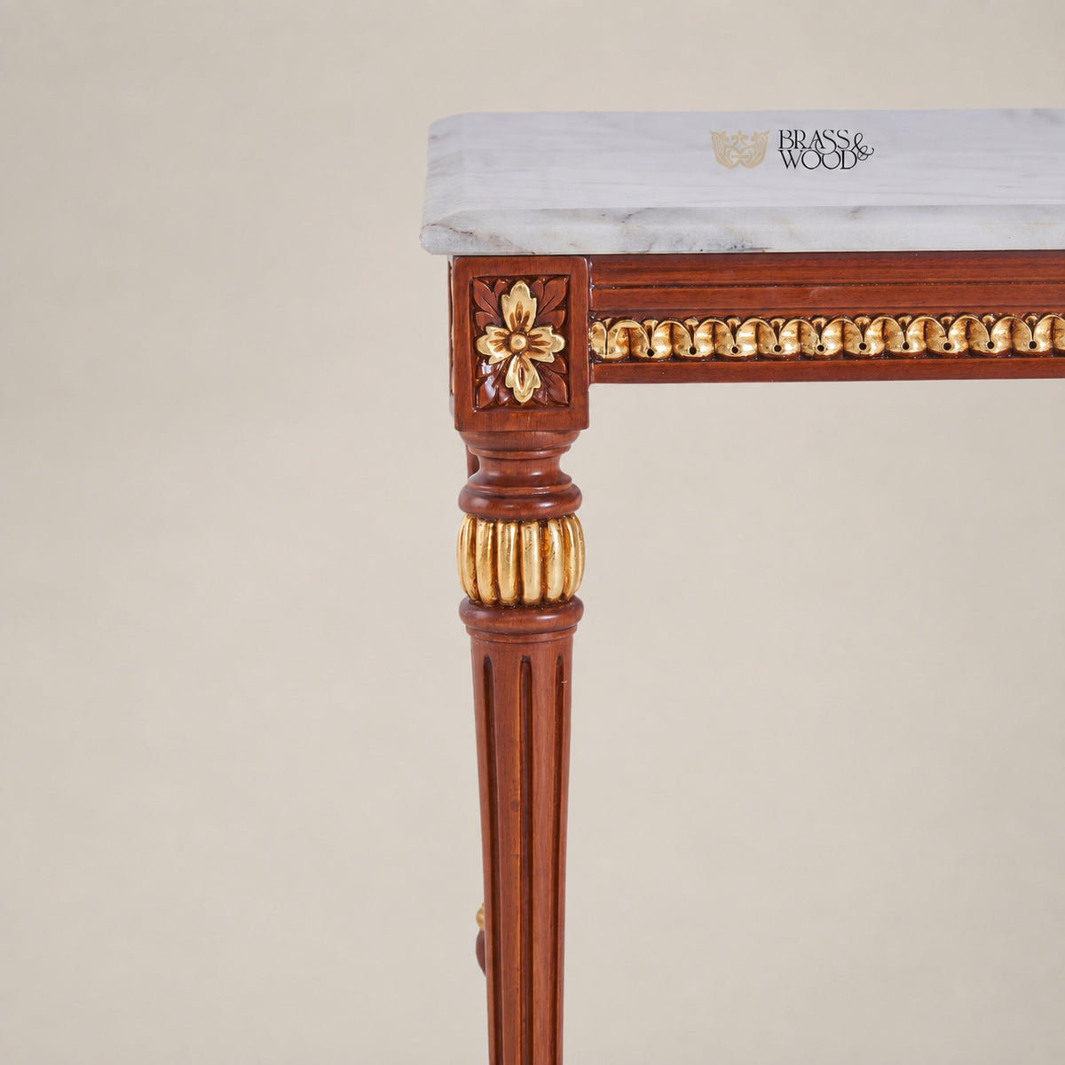 Louis XVI White Marble & Gilt Wood Table Set of 3