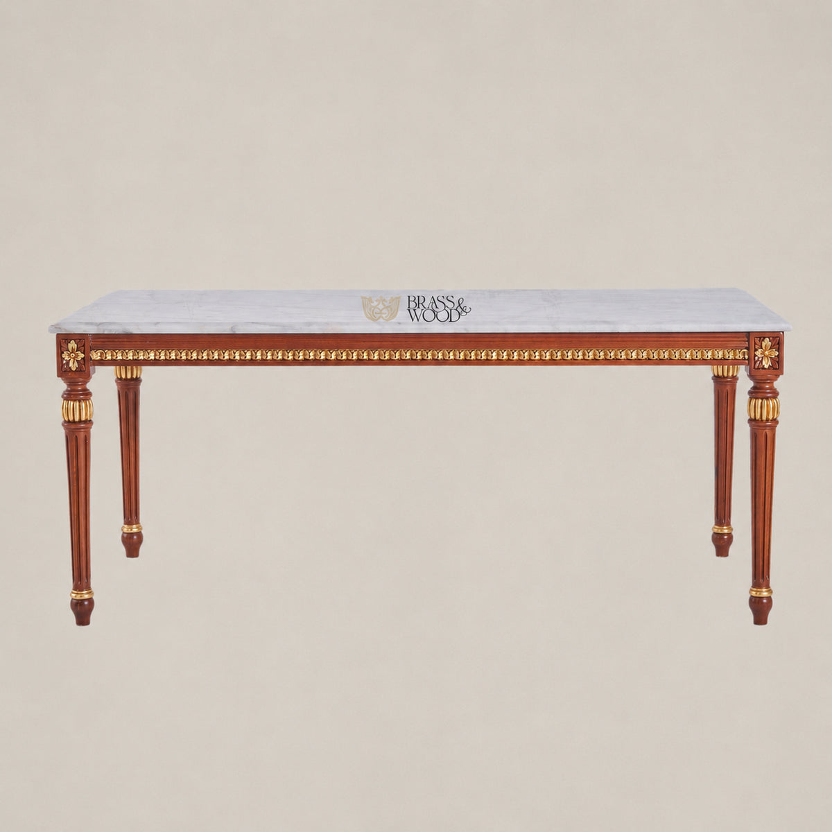 Louis XVI White Marble & Gilt Wood Table Set of 3