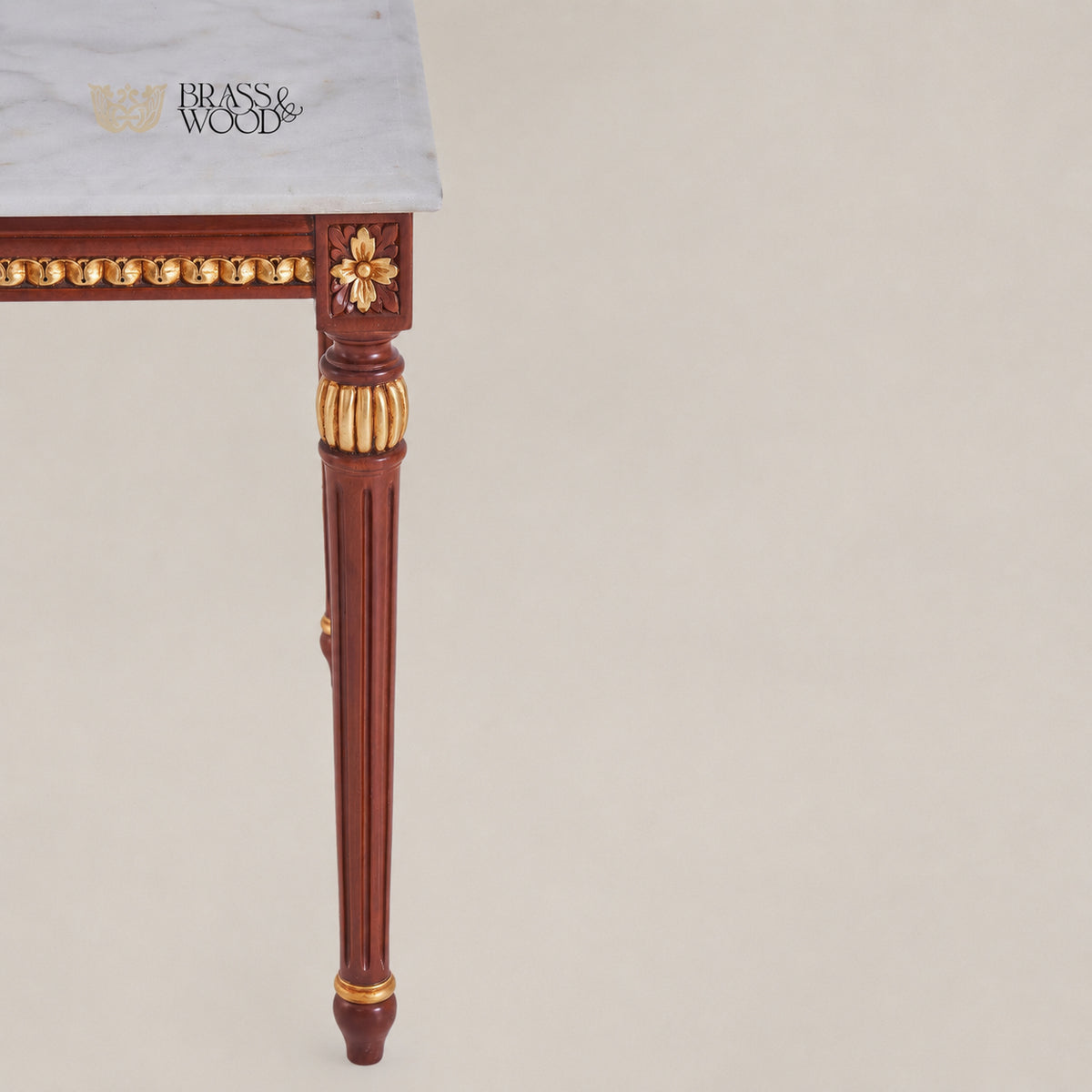 Louis XVI White Marble & Gilt Wood Table Set of 3