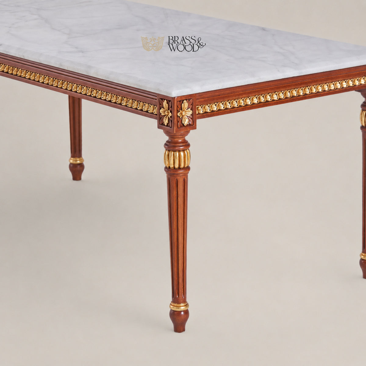 Louis XVI White Marble & Gilt Wood Table Set of 3