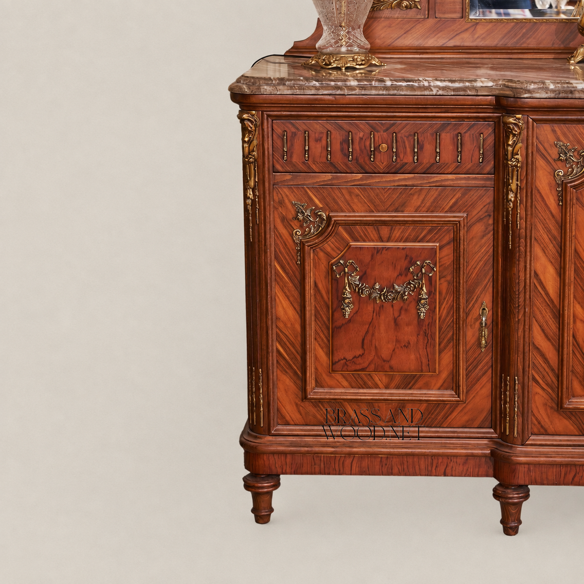Brass & Wood Classical Ornate Buffet