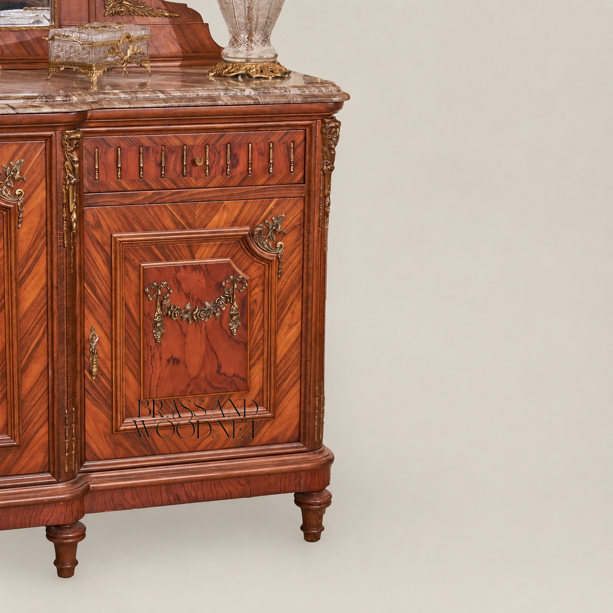 Brass & Wood Classical Ornate Buffet