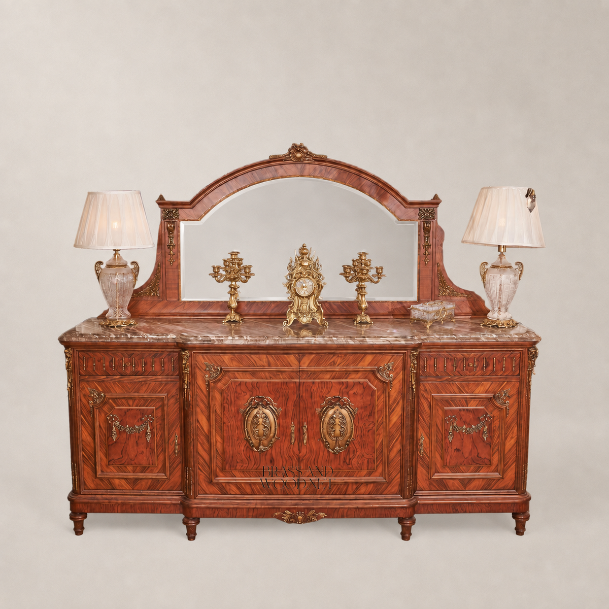 Brass & Wood Classical Ornate Buffet