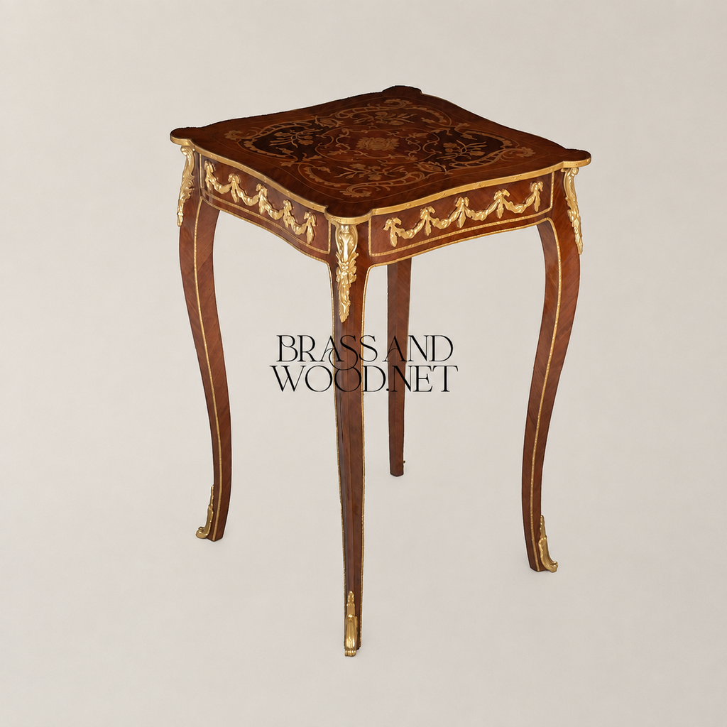 Louis XV Marquetry Coffee & Corner Table Set with Gilt Bronze Mounts