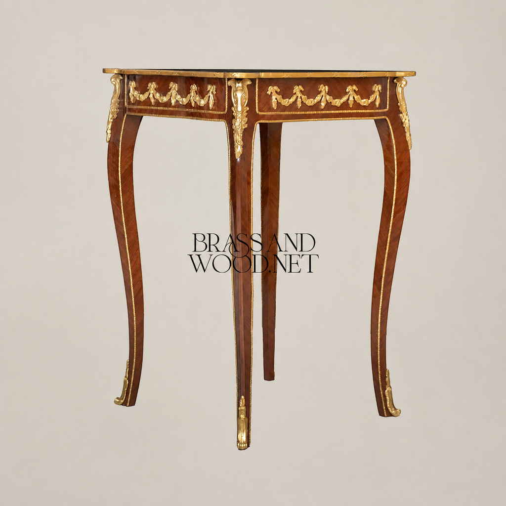 Louis XV Marquetry Coffee & Corner Table Set with Gilt Bronze Mounts