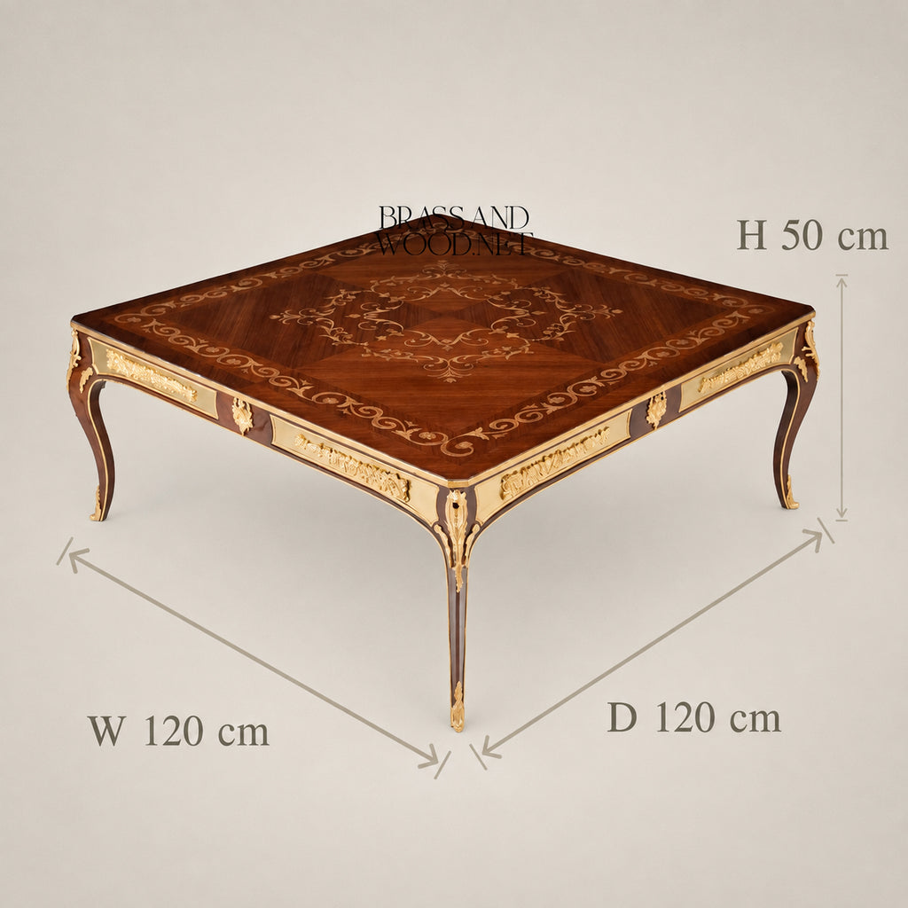 Grand Square Marquetry Coffee & Corner Table Set