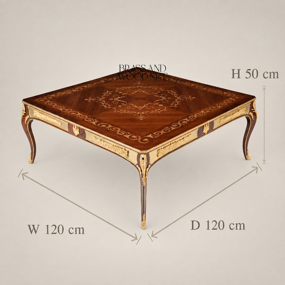 Grand Square Marquetry Coffee & Corner Table Set