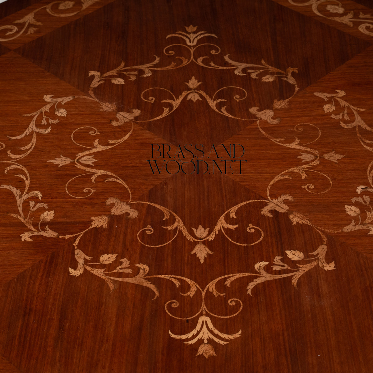 Square-Top Marquetry Coffee & Corner Table Set
