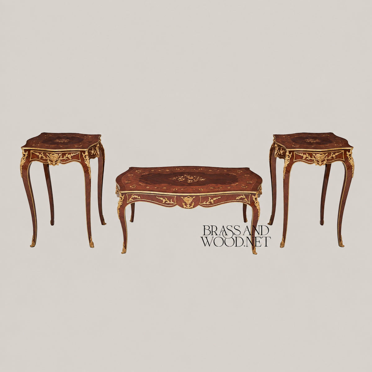Louis Quinze Rectangular Coffee & Corner Table Set
