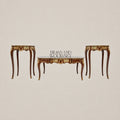 Louis XV Marble & Marquetry Table Set of 3