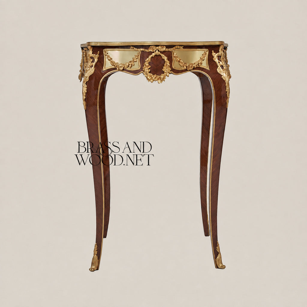 Louis XV Marble & Marquetry Table Set of 3