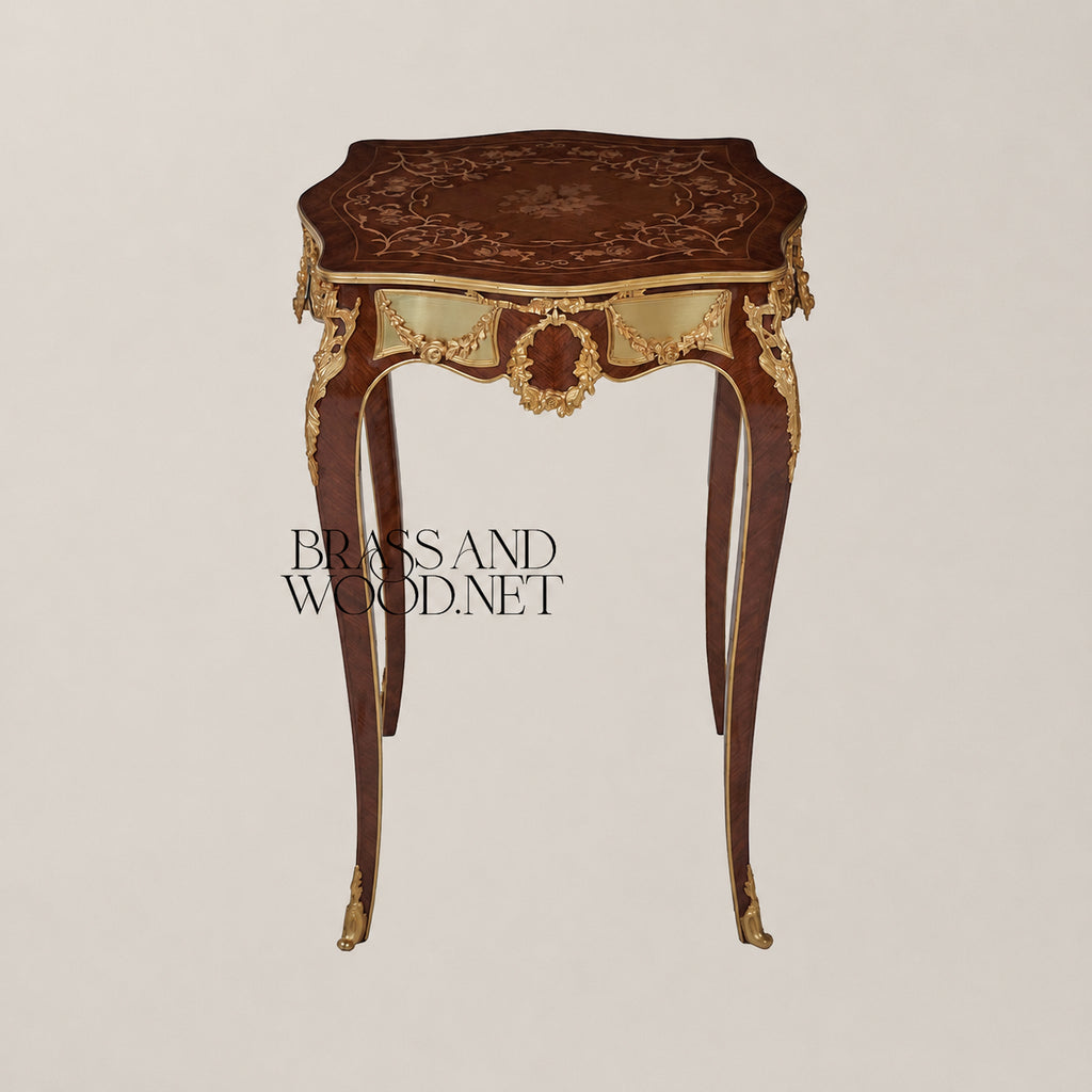 Louis XV Marble & Marquetry Table Set of 3