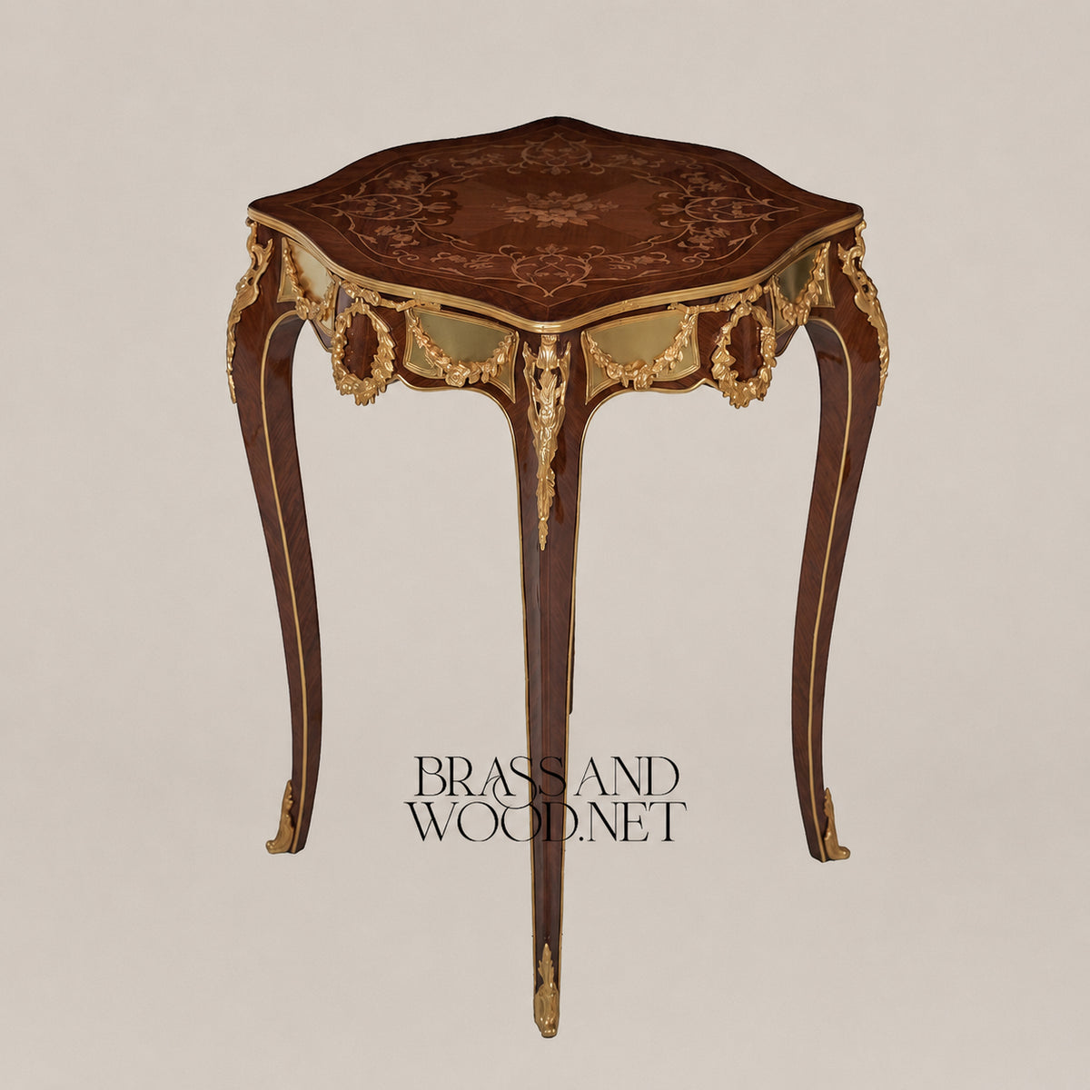 Louis XV Marble & Marquetry Table Set of 3