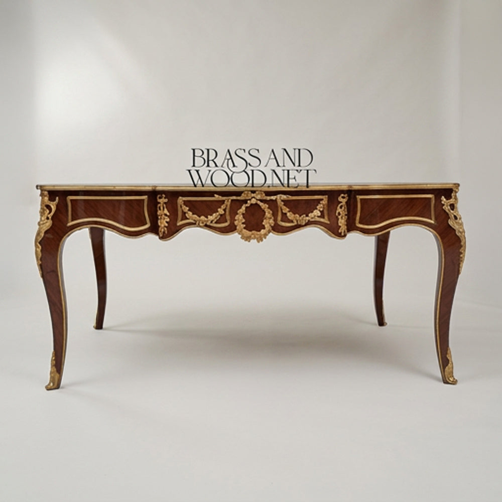 French Coffee Table - Brass Inlaid - 2