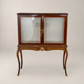 Classic Wood & Brass Display Cabinet - 2 Shelves - 140 cm