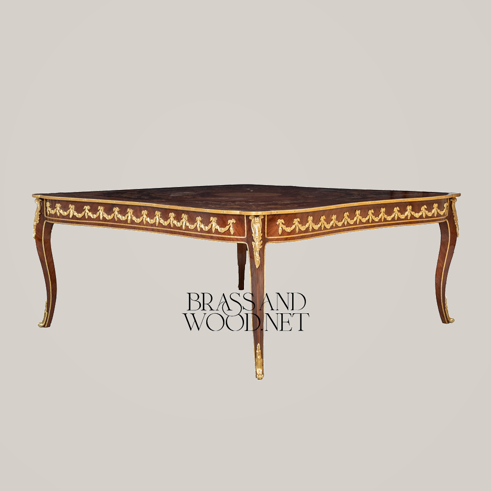 Louis XV Marquetry Coffee & Corner Table Set with Gilt Bronze Mounts