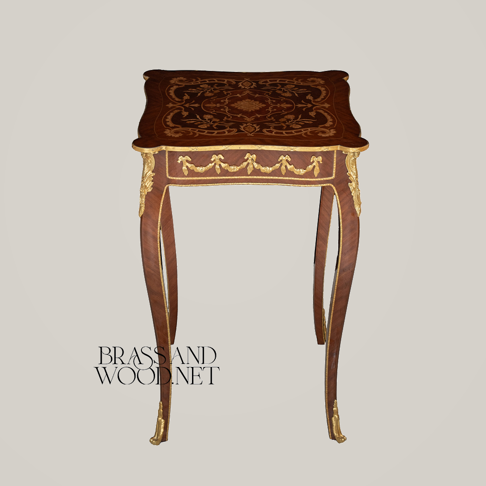 Louis XV Marquetry Coffee & Corner Table Set with Gilt Bronze Mounts
