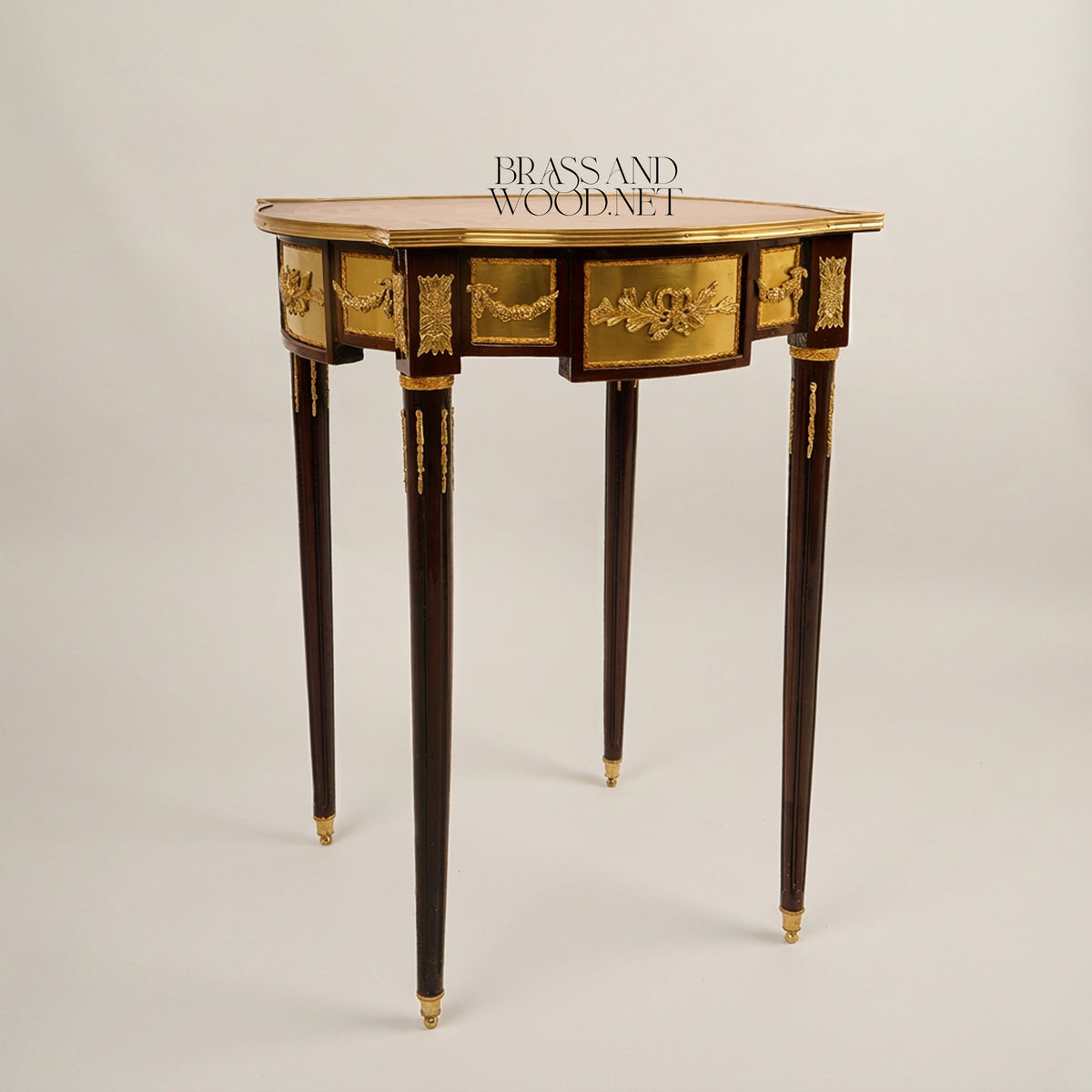 Louis XVI Gilt Bronze & Marquetry Medallion Table Set