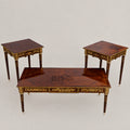 Louis XVI Diamond Parquetry & Ormolu Tea Table Set