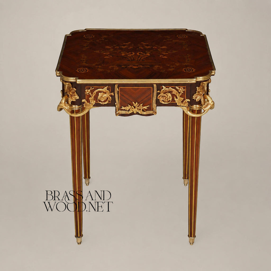 Louis XV Rosewood & Satinwood Marquetry Table Set