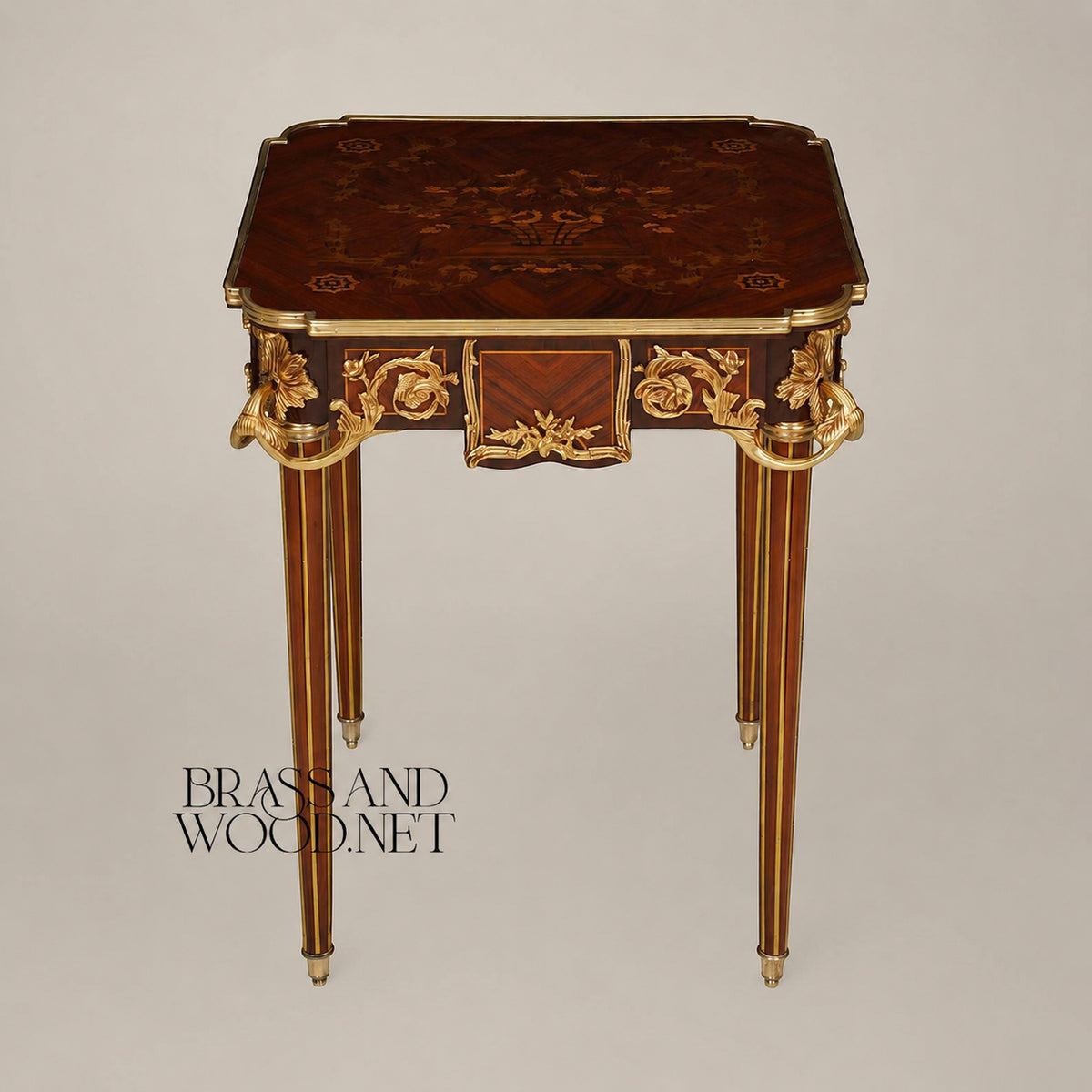 Louis XV Rosewood & Satinwood Marquetry Table Set
