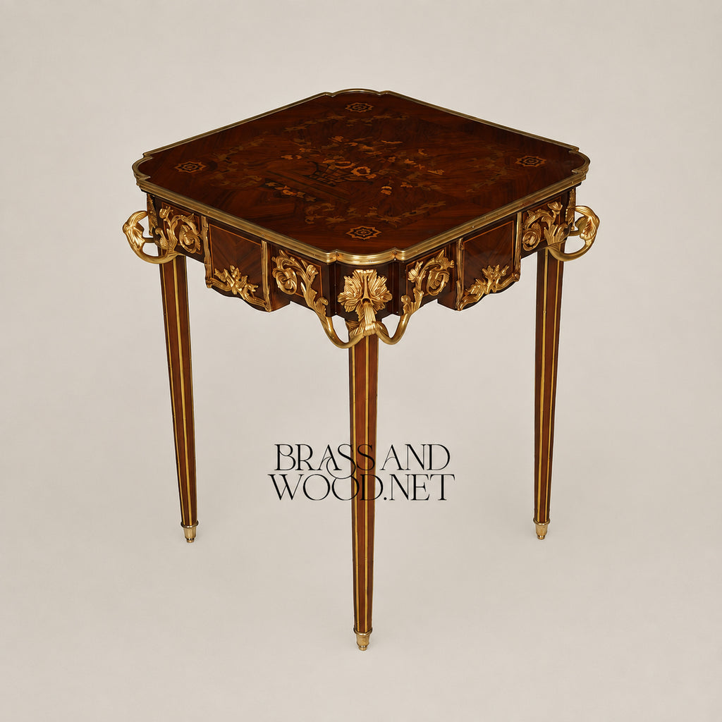 Louis XV Rosewood & Satinwood Marquetry Table Set