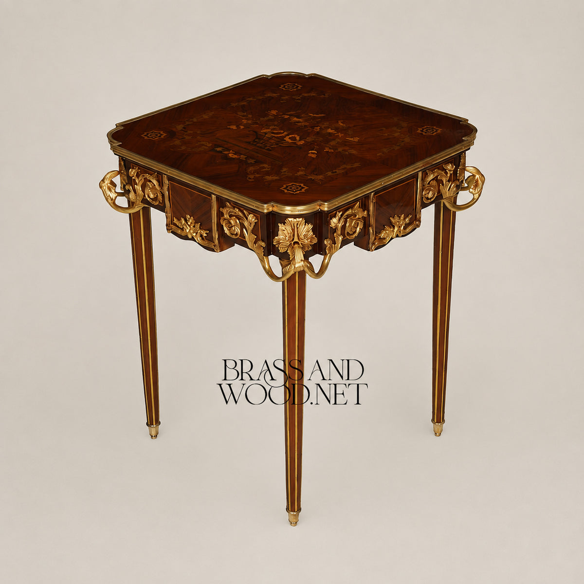 Louis XV Rosewood & Satinwood Marquetry Table Set