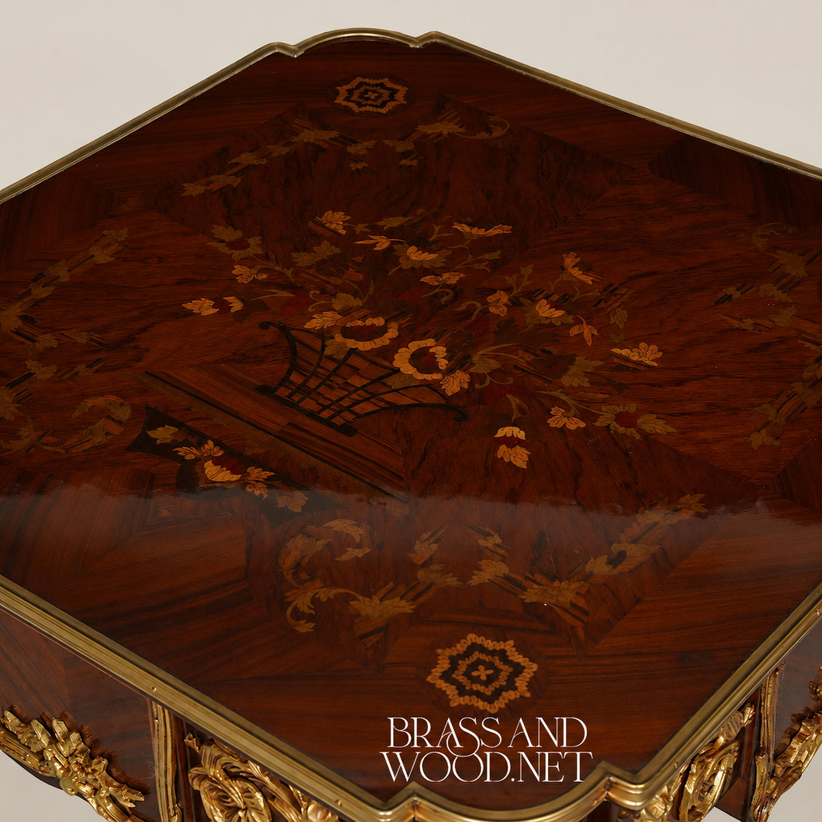 Louis XV Rosewood & Satinwood Marquetry Table Set