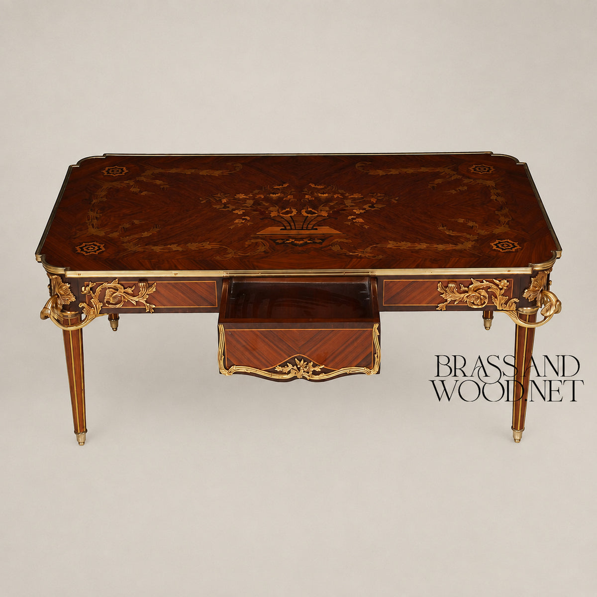 Louis XV Rosewood & Satinwood Marquetry Table Set