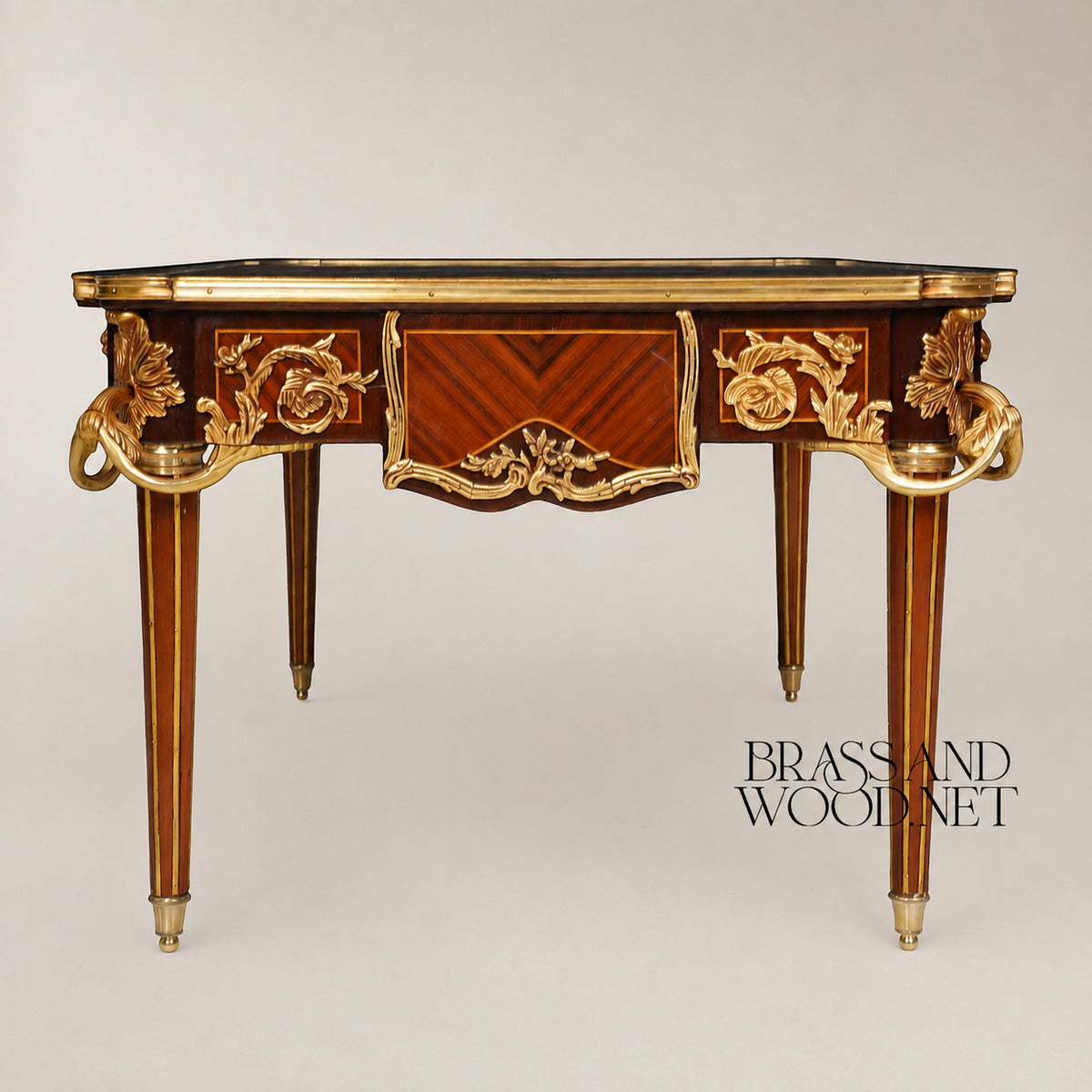 Louis XV Rosewood & Satinwood Marquetry Table Set