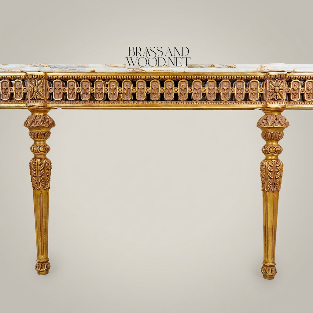 Spanish Classic Gilt Wood Console 210 cm - Marble Top