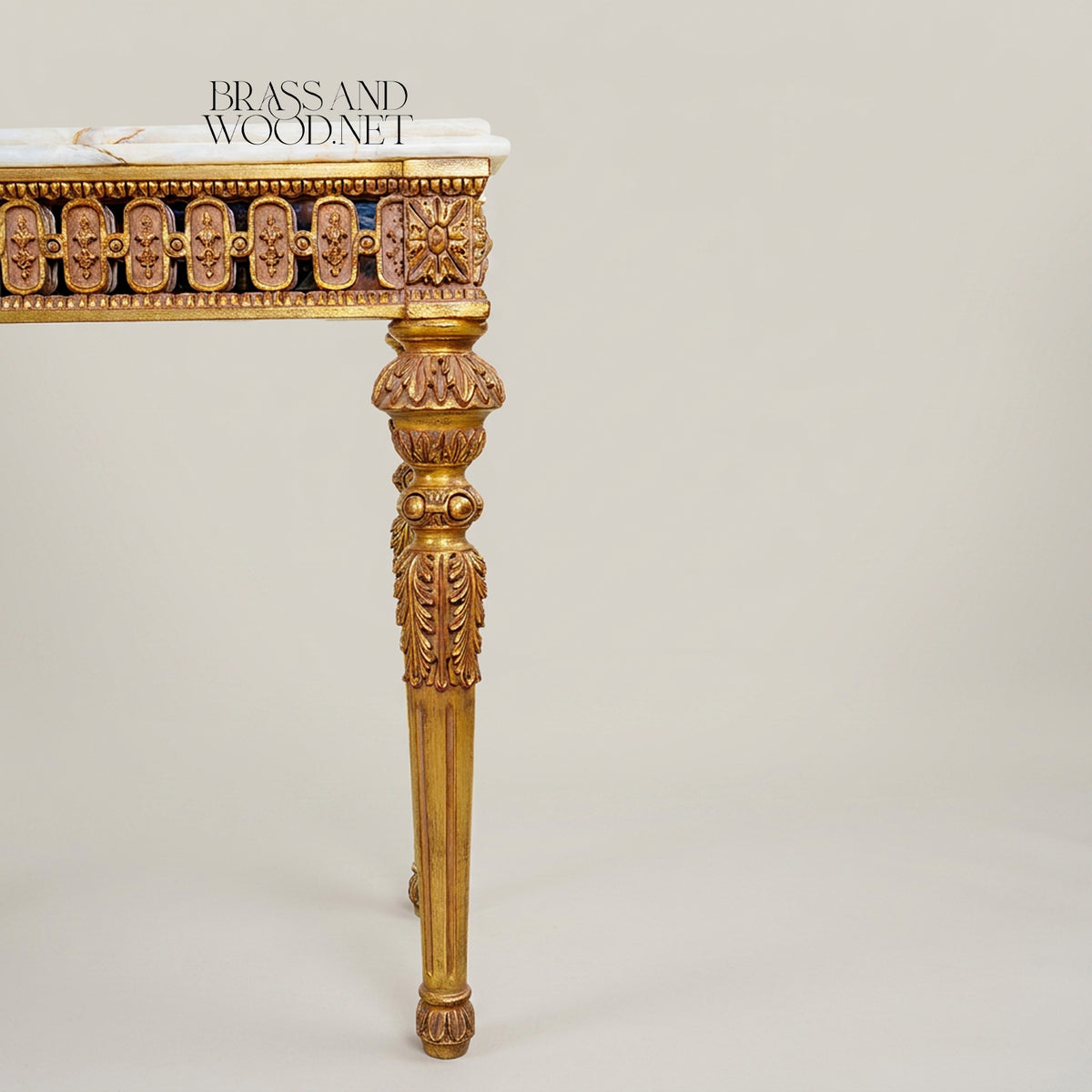 Spanish Classic Gilt Wood Console 210 cm - Marble Top