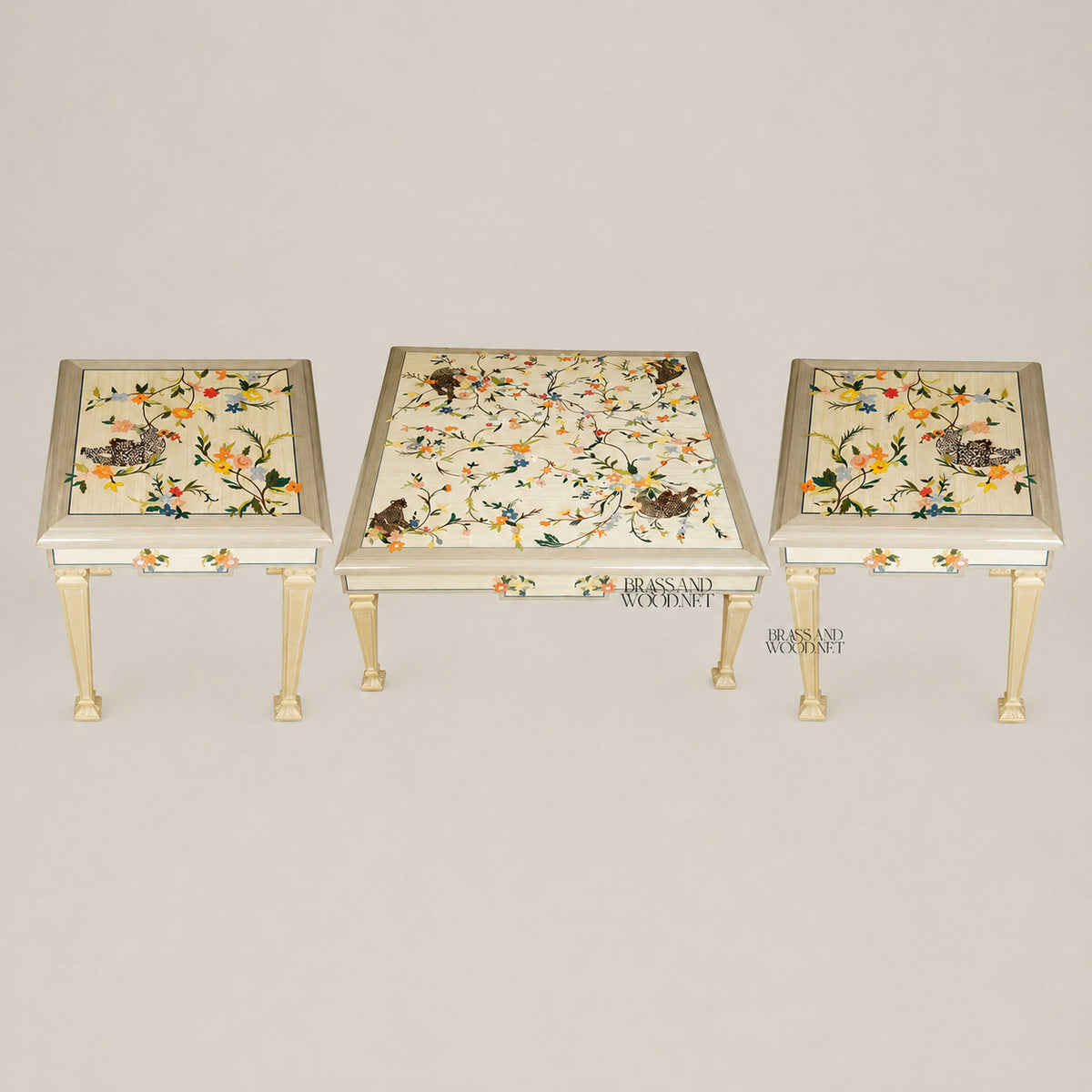 Classic Off-White Coffee set & Corner Table Set