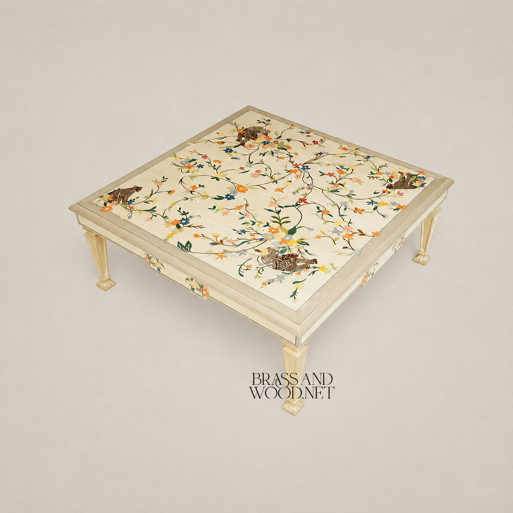 Classic Off-White Coffee set & Corner Table Set