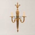 Italian Brass Double Wall Sconce - 2 Lights - Antique Brass