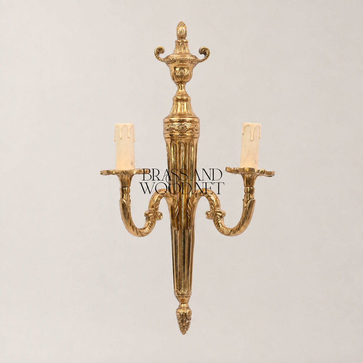 Italian Brass Double Wall Sconce - 2 Lights - Antique Brass