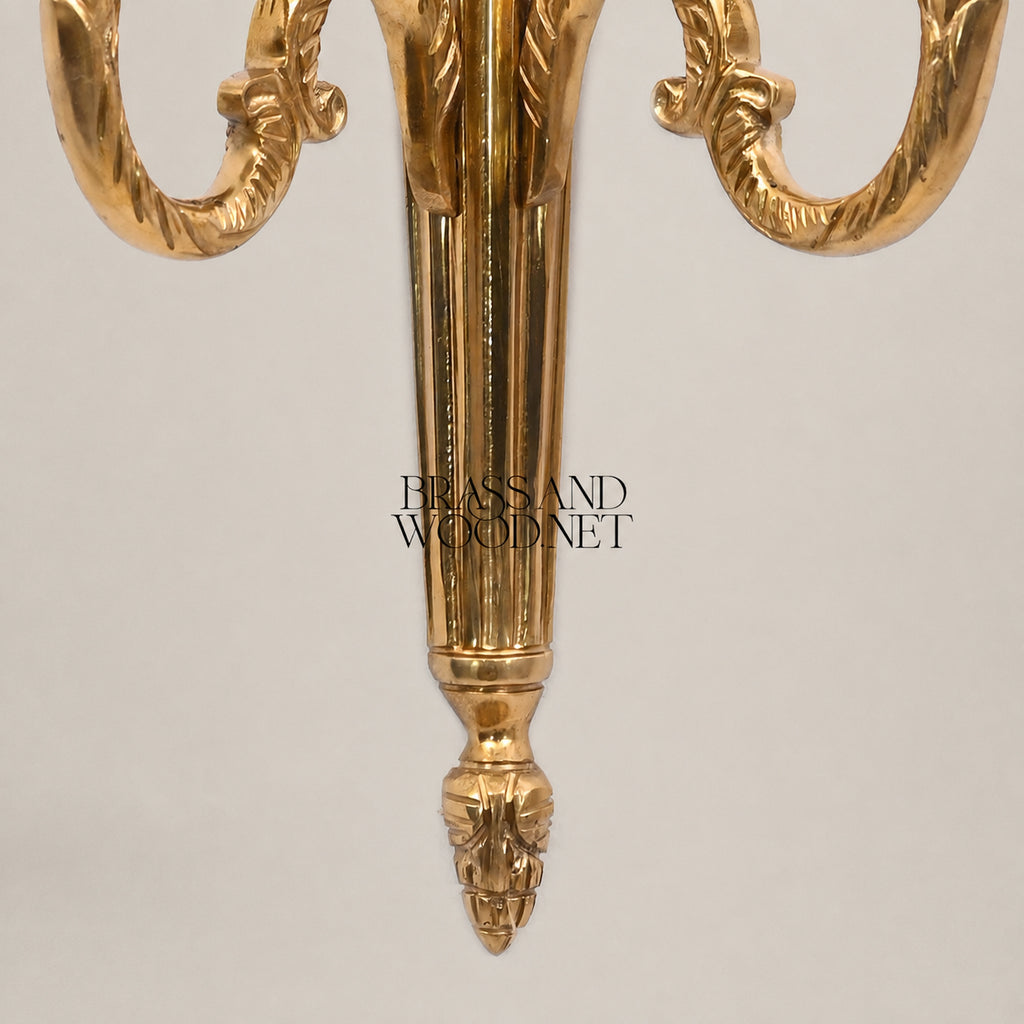 Italian Brass Double Wall Sconce - 2 Lights - Antique Brass