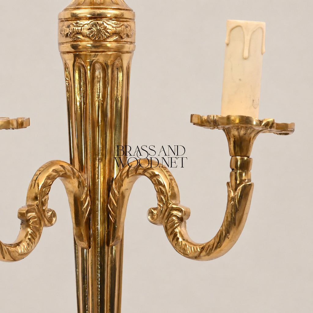Italian Brass Double Wall Sconce - 2 Lights - Antique Brass