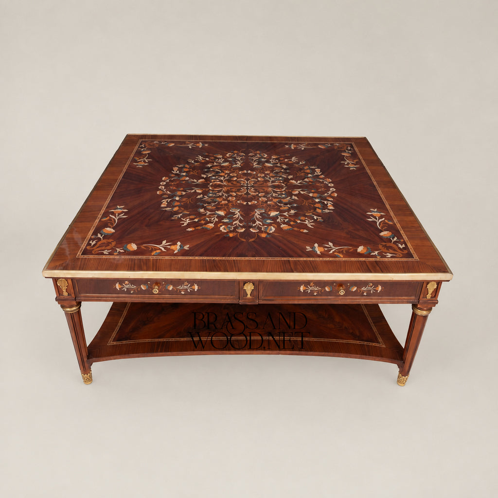 Louis XVI Mother-of-Pearl & Marquetry Table Set