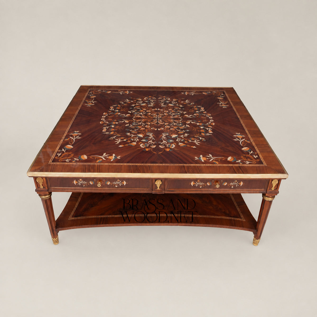 Louis XVI Mother-of-Pearl & Marquetry Table Set