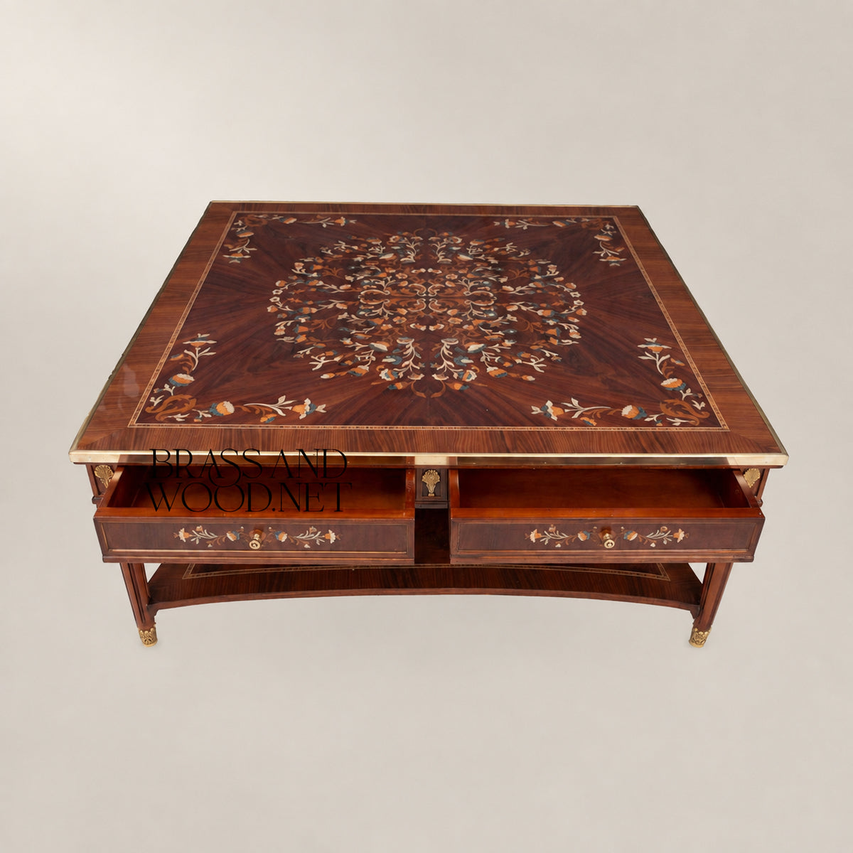 Louis XVI Mother-of-Pearl & Marquetry Table Set