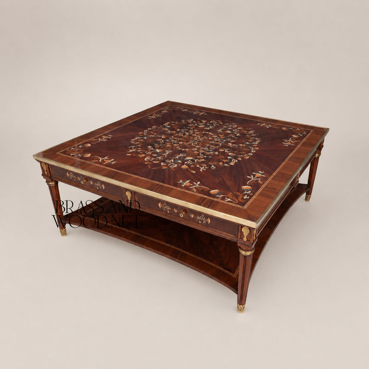 Louis XVI Mother-of-Pearl & Marquetry Table Set
