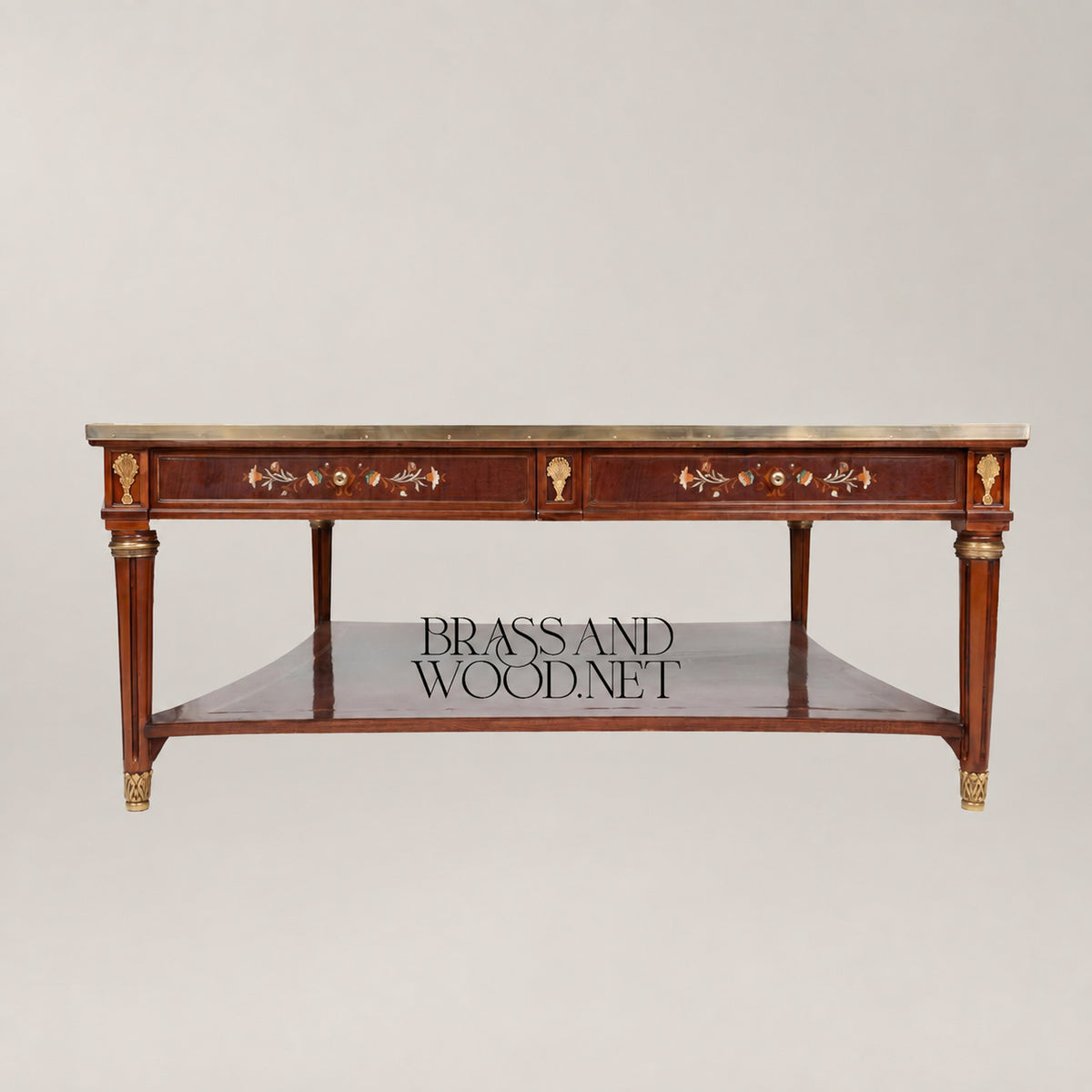 Louis XVI Mother-of-Pearl & Marquetry Table Set