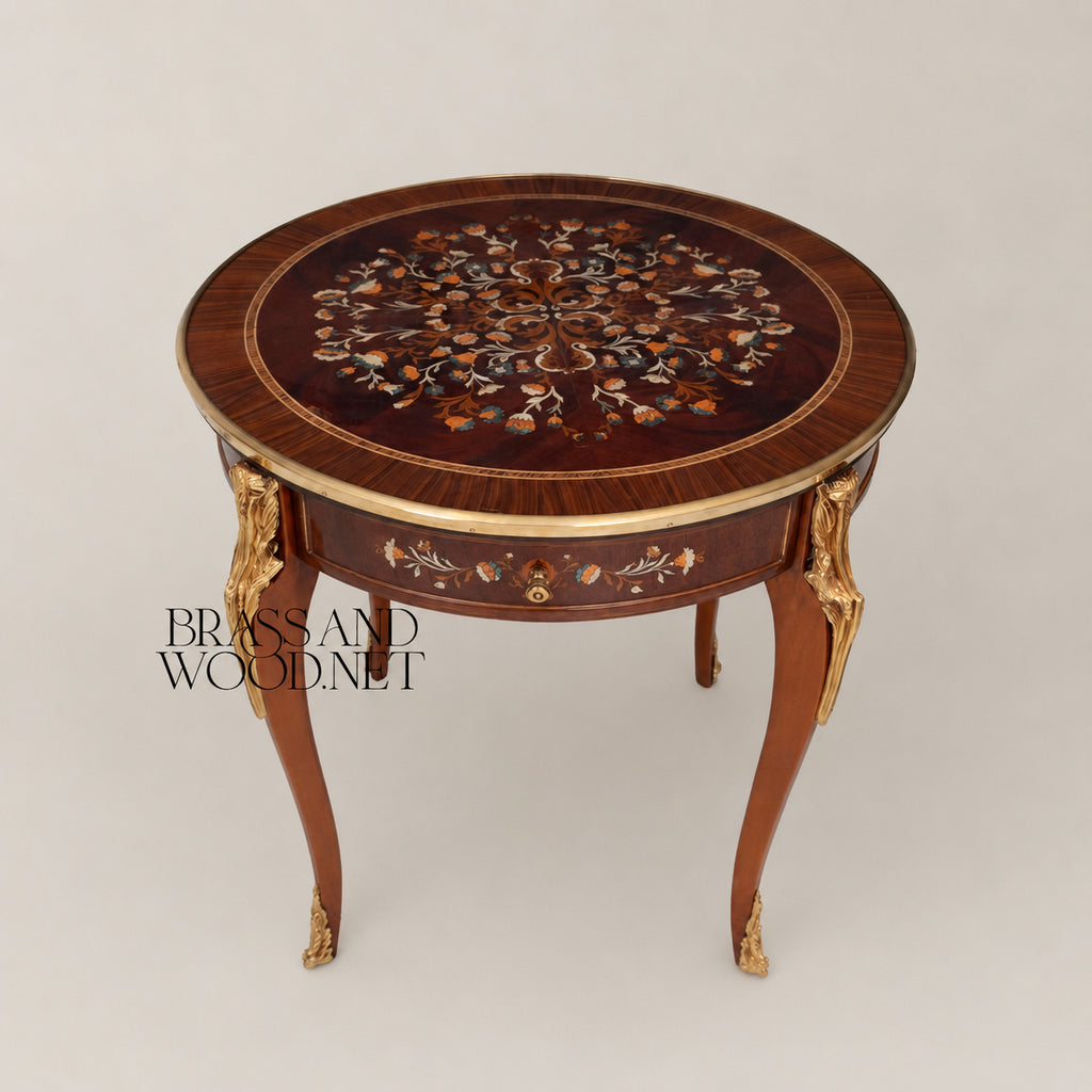 Louis XVI Mother-of-Pearl & Marquetry Table Set