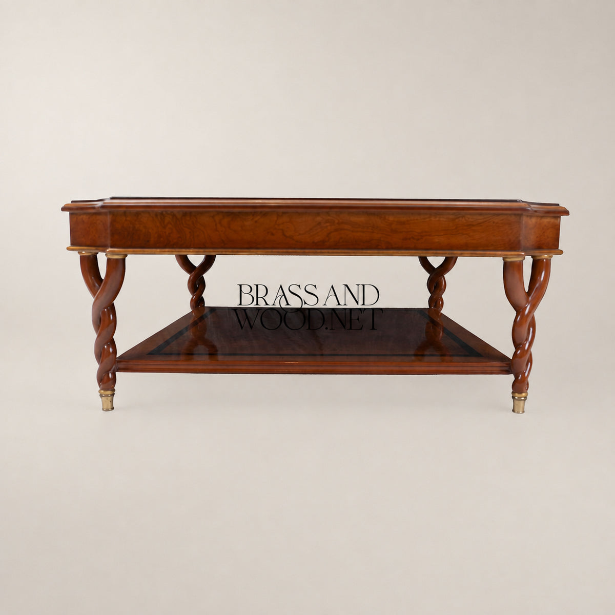 Empire Burl Walnut Barley-Twist Table Set