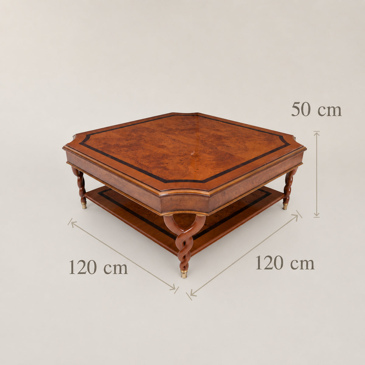 Empire Burl Walnut Barley-Twist Table Set