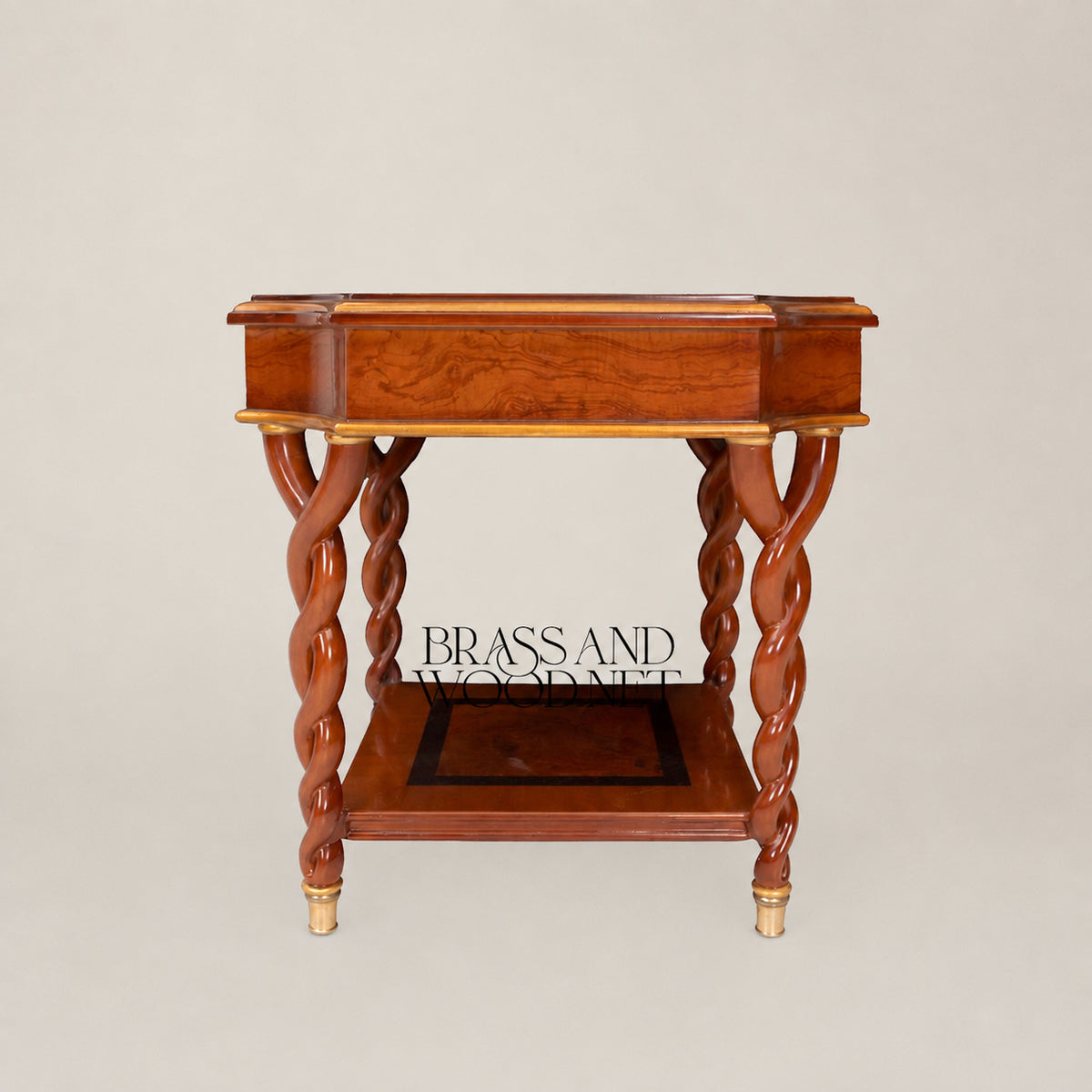 Empire Burl Walnut Barley-Twist Table Set
