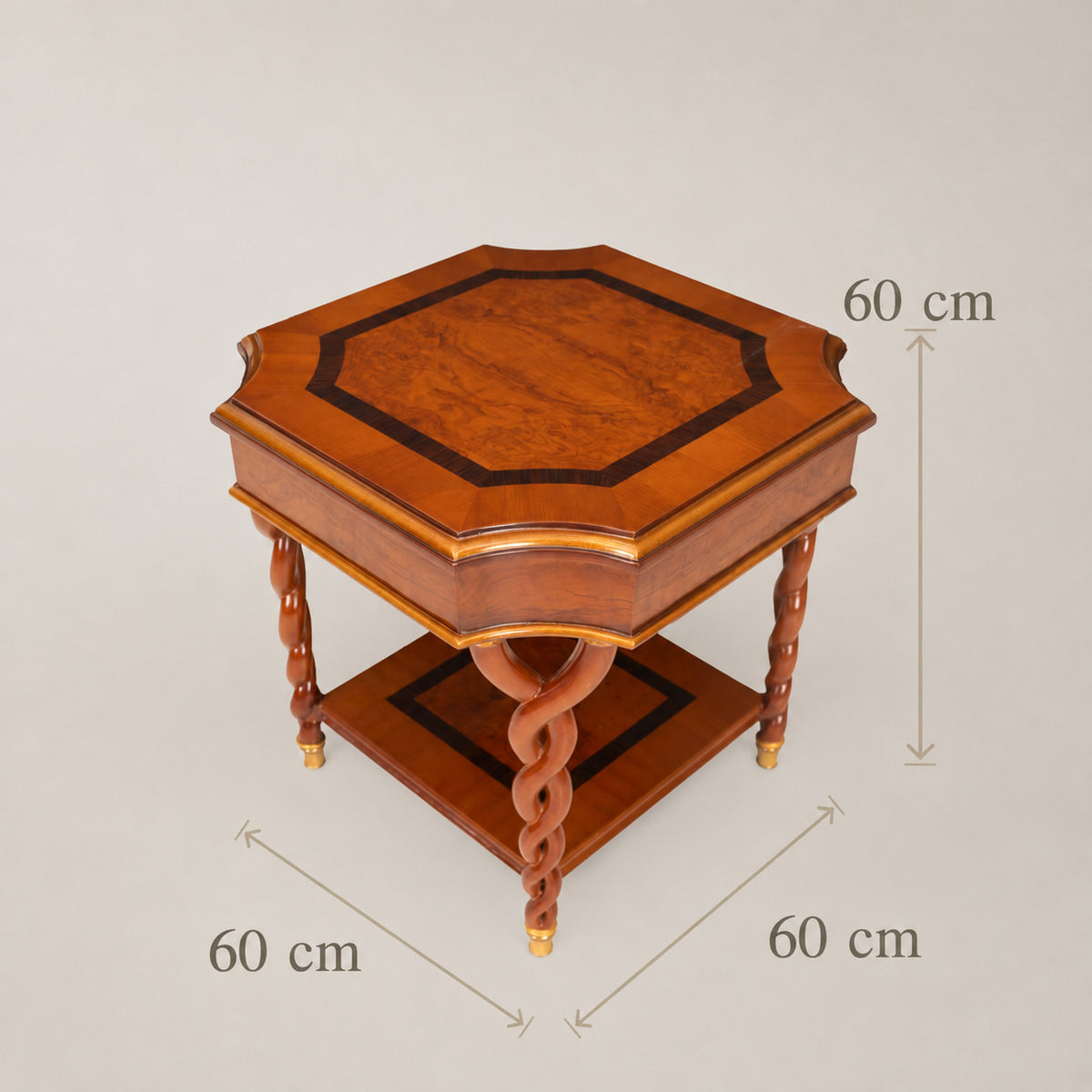 Empire Burl Walnut Barley-Twist Table Set