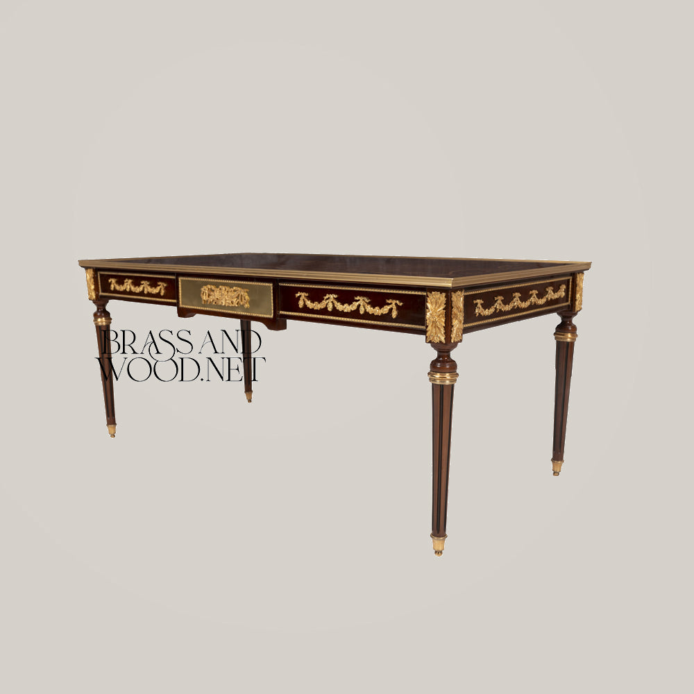 Louis XVI Floral Marquetry & Turned Wood Table Set