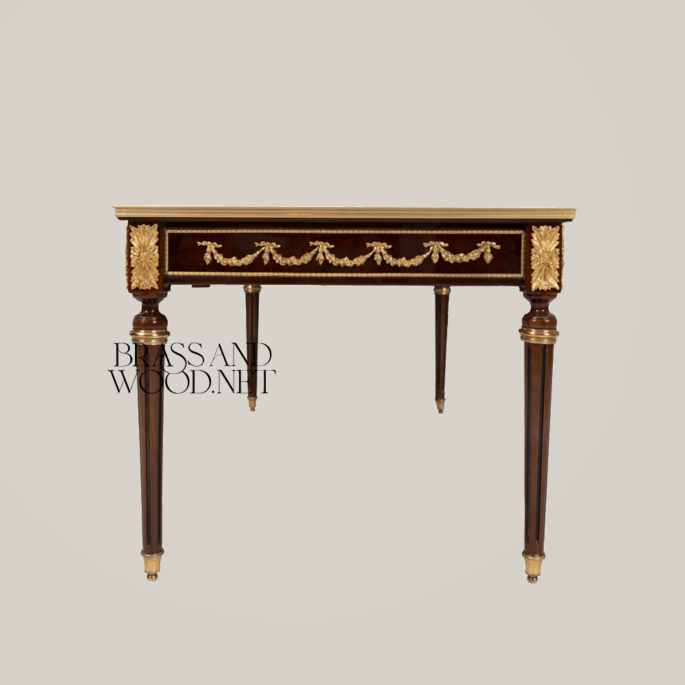 Louis XVI Floral Marquetry & Turned Wood Table Set